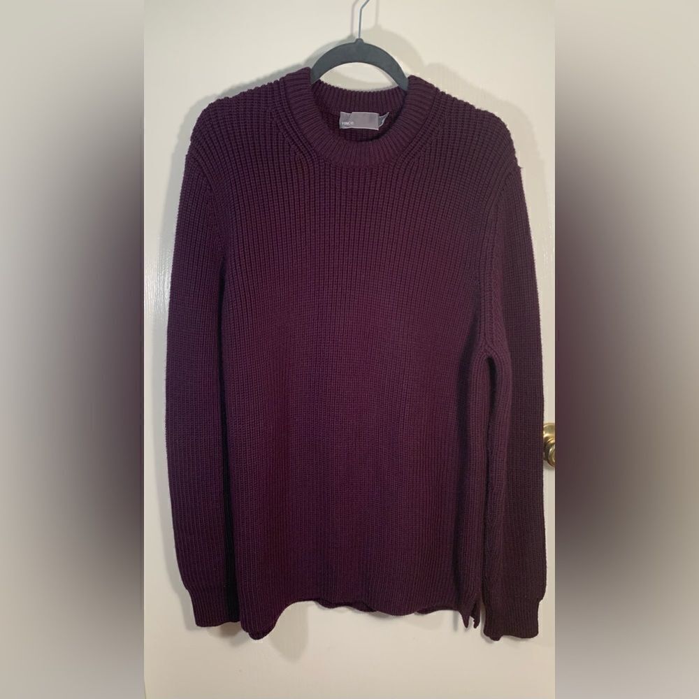Vince Women's Sweater in Deep Purple 100% Wool